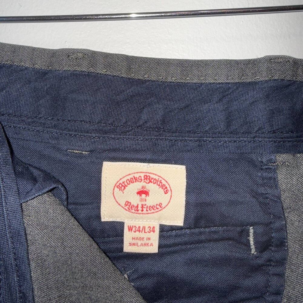 Brooks Brothers Red Fleece Mens Gray Slim Fit Trouser Pants W34 L34 - Picture 6 of 9